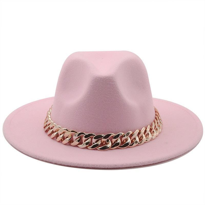 Luxury Fedora Hat With Chain - Fedora Hat - Guocali