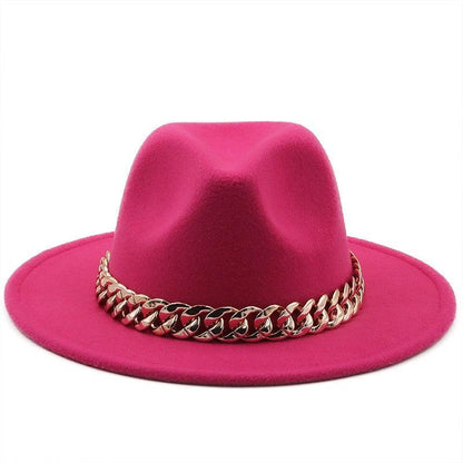 Luxury Fedora Hat With Chain - Fedora Hat - Guocali