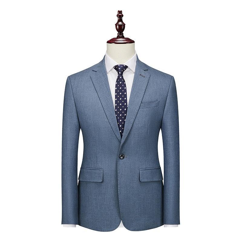 Men Blazer - 1-Button Style Blazer - Blue - Men Blazer - Guocali