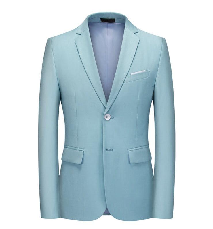 Men Blazer - 1-Button Style Formal Blazer - Light Blue - Men Blazer - Guocali