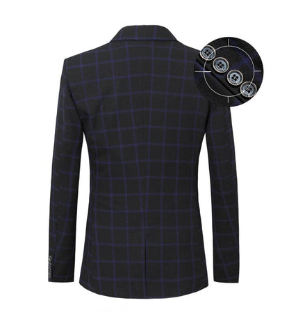 Men Blazer - Checked Formal Blazer - Men Blazer - Guocali