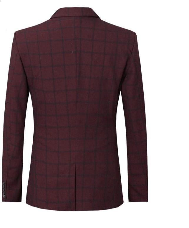 Men Blazer - Checked Formal Blazer - Men Blazer - Guocali