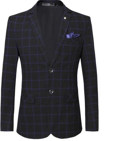 Men Blazer - Checked Formal Blazer - Men Blazer - Guocali