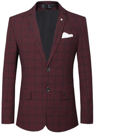 Men Blazer - Checked Formal Blazer - Men Blazer - Guocali