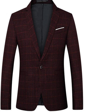 Men Blazer - Checked Formal Blazer - Men Blazer - Guocali