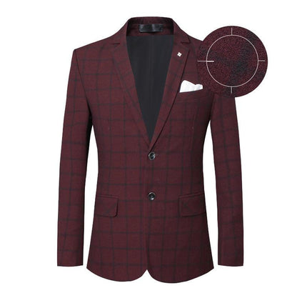 Men Blazer - Checked Formal Blazer - Men Blazer - Guocali