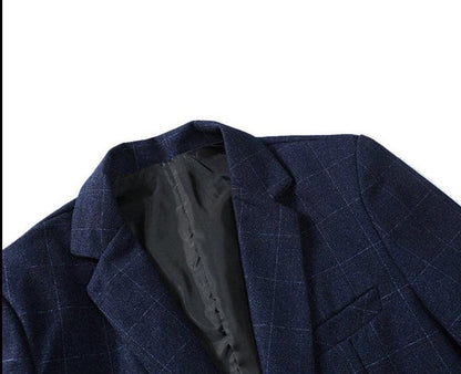 Men Blazer - Plaid Business Casual Blazer - Men Blazer - Guocali