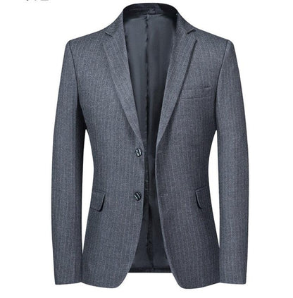 Men Blazer - Striped Formal Blazer - Men Blazer - Guocali