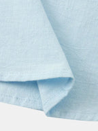 Men Casual Cotton Mandarin Collar Shirt – Breathable - Blue -Guocali