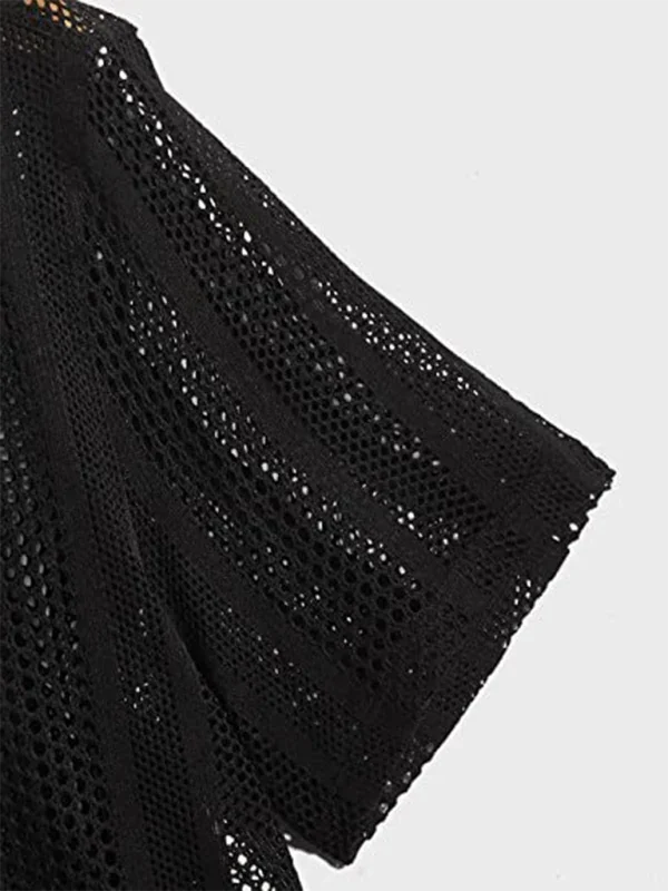 Men Casual Short Sleeves Button-Down Shirt – Breathable - White -Guocali