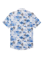 Men Casual Short Sleeves Hawaiian Shirt – Lightweight - Blue, White -Guocali