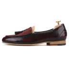 Men Casual Tassel Apron Toe Dress Loafers - Slip-On Formal Dress Shoes