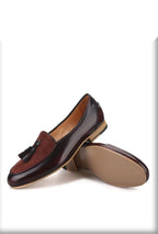 Men Casual Tassel Apron Toe Dress Loafers - Slip-On Formal Dress Shoes