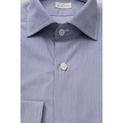 Men Cotton Long Sleeves Dress Shirt – Breathable - Blue, White -Guocali