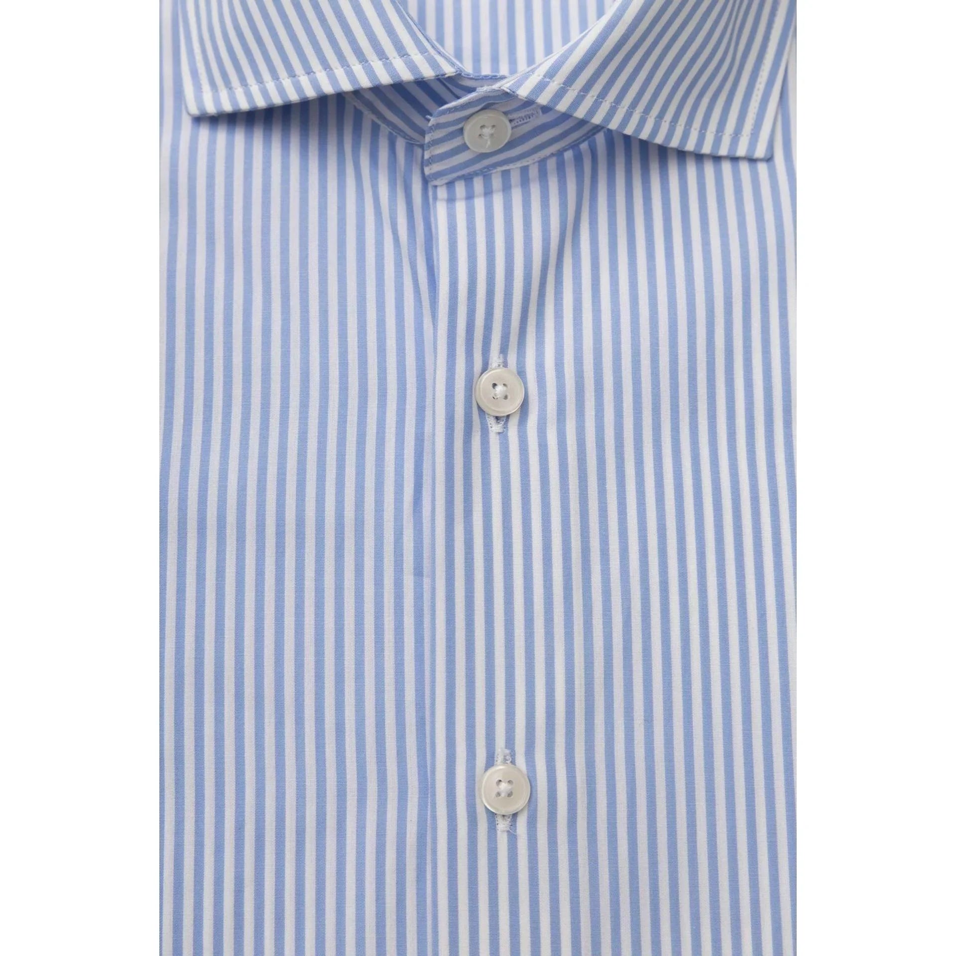 Men Cotton Long Sleeves Point Collar Dress Shirt – Breathable - Blue, White -Guocali
