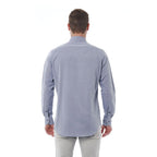 Men Cotton Long Sleeves Regular Fit Dress Shirt – Breathable - Blue -Guocali