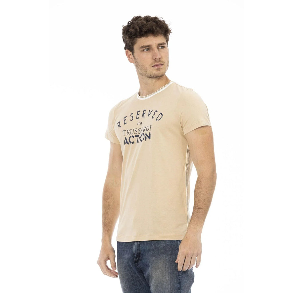Men Crew-Neck Short-Sleeves T-Shirt – Breathable - Brown -Guocali