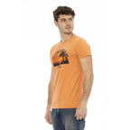 Men Crew-Neck Short-Sleeves T-Shirt – Breathable - Orange -Guocali