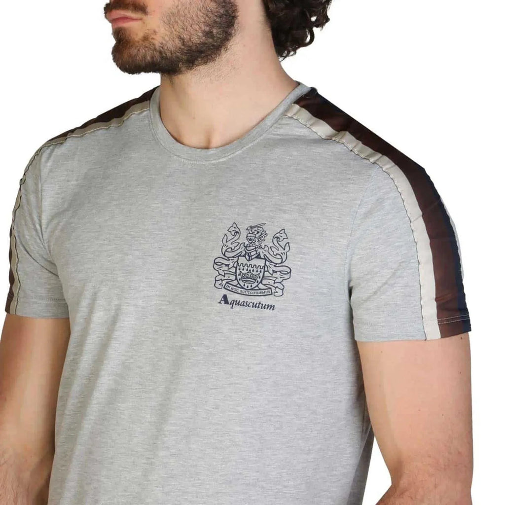 Men Crew-Neck Short-Sleeves T-Shirt – Stretchable - Gray -Guocali
