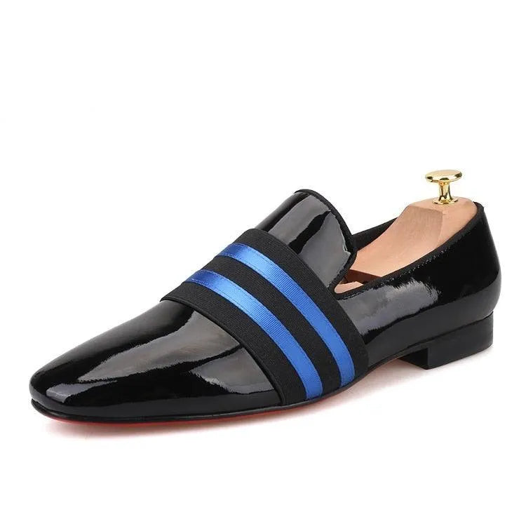 Men Dress Apron Toe Loafers - Slip-On Flat Formal Dress Shoes