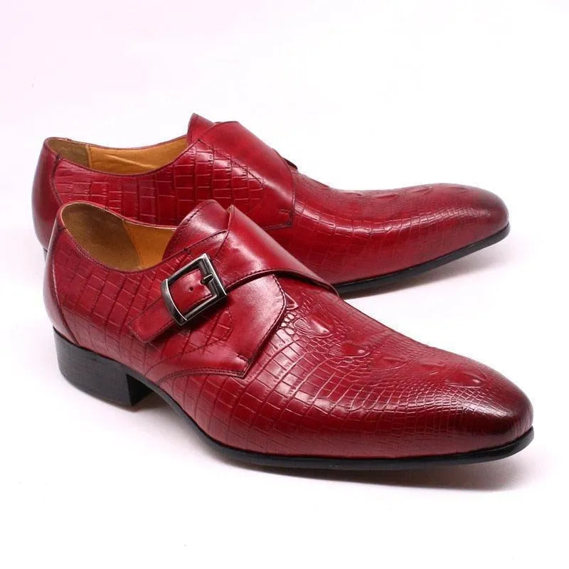Men Formal Dress Loafers - Buckles Monk Strap Formal Dress Shoes