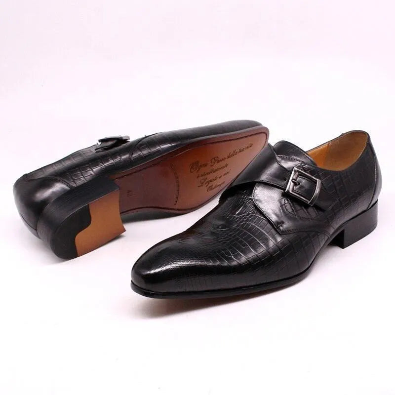Men Formal Dress Loafers - Buckles Monk Strap Formal Dress Shoes