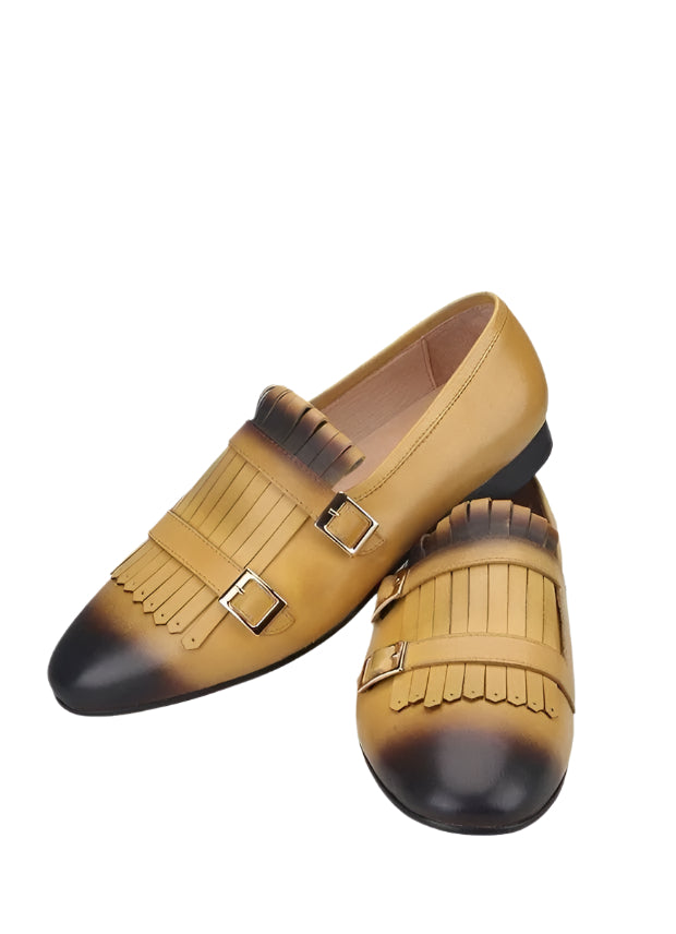 Men Kiltie Dress Loafers - Buckles, Straps Monk Strap Formal Dress Shoes