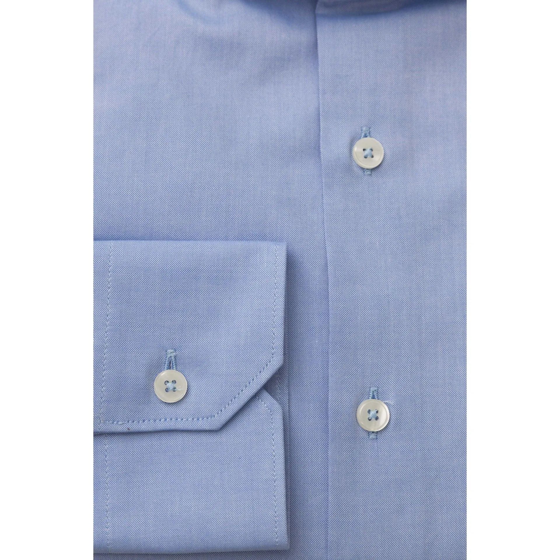 Men Long Sleeves Cotton Dress Shirt – Breathable - Blue -Guocali
