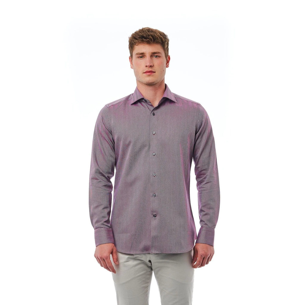Men Long Sleeves Cotton Slim Fit Dress Shirt – Breathable, Gray