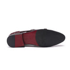 men monk strap shoes - patent leather, leather, rubber