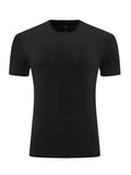 Men Round-Neck Short-Sleeves T-Shirt – Moisture-Wicking - Black -Guocali