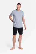 Men's Pajama Shorts Set – Breathable Solid, Black