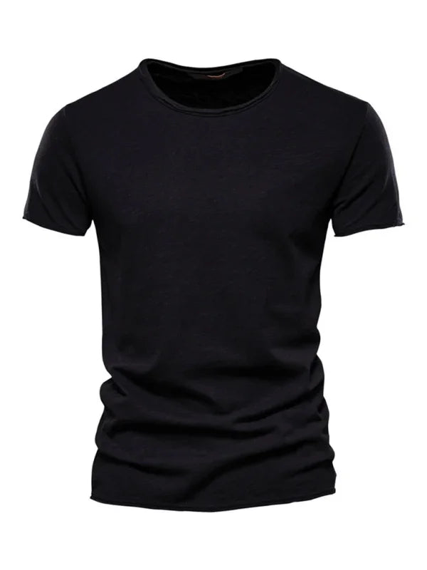 Men's Round-Neck Short-Sleeves T-Shirt – Lightweight - Red -Guocali