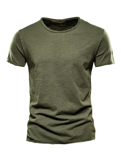 Men's Round-Neck Short-Sleeves T-Shirt – Lightweight - Red -Guocali