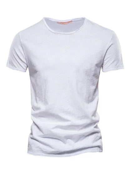 Men's Round-Neck Short-Sleeves T-Shirt – Lightweight - Red -Guocali
