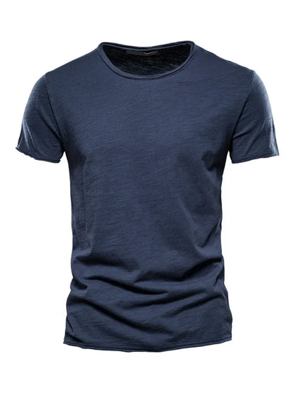 Men's Round-Neck Short-Sleeves T-Shirt – Lightweight - Red -Guocali