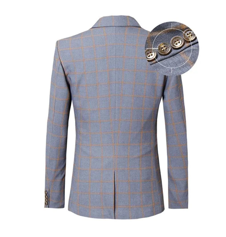 Men's Suit Jacket - Breathable Blazer, Red, Gray