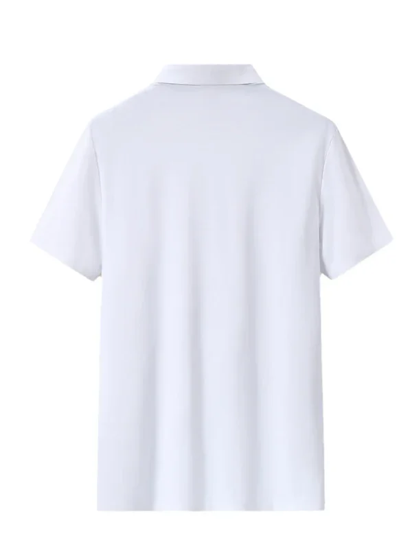 Men Short Sleeves Polo Shirt – Stretchable - White -Guocali