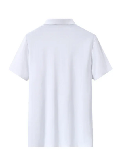 Men Short Sleeves Polo Shirt – Stretchable - White -Guocali