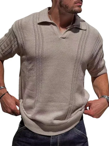 Men Short Sleeves Polo Shirt – Stretchable - White -Guocali