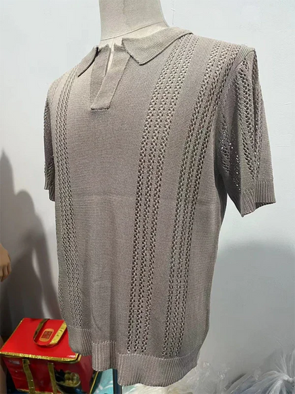 Men Short Sleeves Polo Shirt – Stretchable - White -Guocali