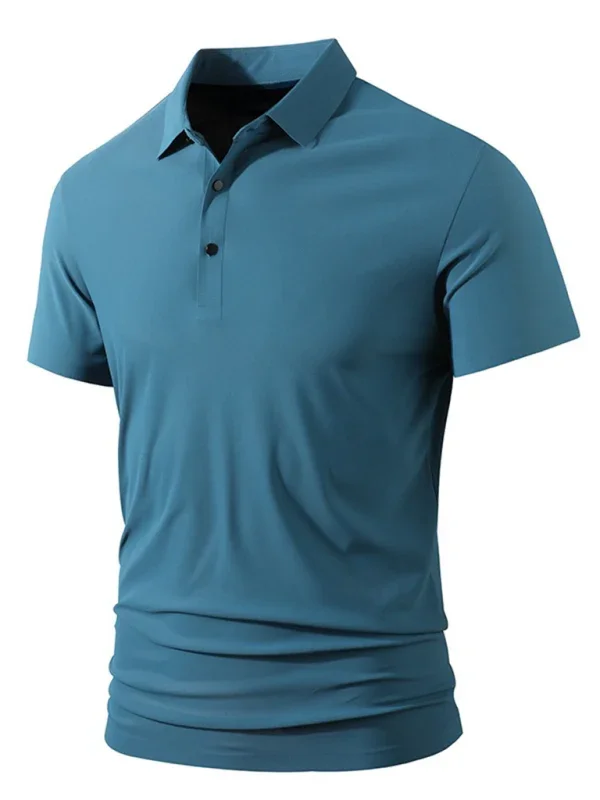 Men Short Sleeves Polo Shirt – Stretchable - White -Guocali