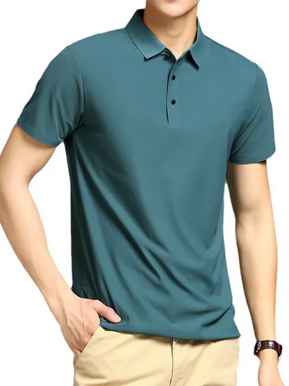 Men Short Sleeves Polo Shirt – Stretchable - White -Guocali