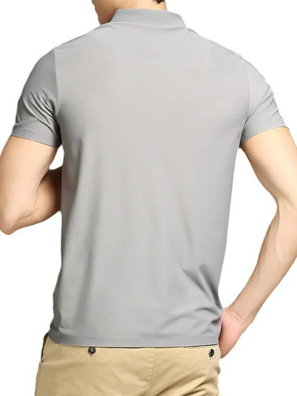Men Short Sleeves Polo Shirt – Stretchable - White -Guocali