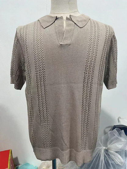 Men Short Sleeves Polo Shirt – Stretchable - White -Guocali