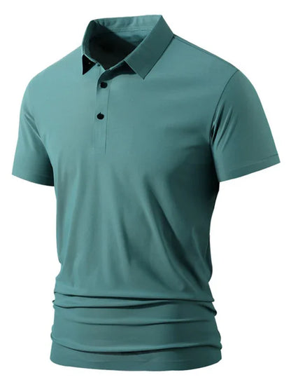 Men Short Sleeves Polo Shirt – Stretchable - White -Guocali