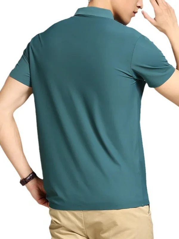 Men Short Sleeves Polo Shirt – Stretchable - White -Guocali