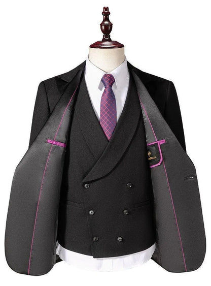Men Suit - 3-Piece Tuxedo Suit - 3-Piece Suit - Guocali