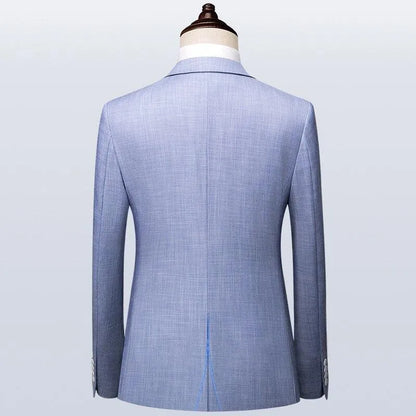 Men Suit - Carlo Blue 3-Piece Suit - 3-Piece Suit - Guocali