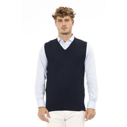 Men Sweater Vest - Lightweight - V-Neck Navy - Guocali